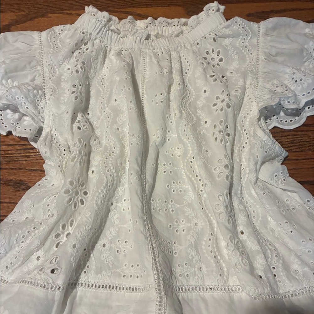 White Eyelet  Women's Top